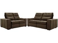 Conjunto de Sofás 2 e 3 Lugares Barsa Gralha Azul - 1