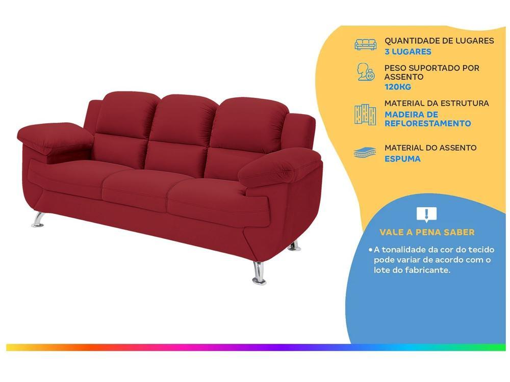 Sofá 3 Lugares Suede Spazium Linoforte - 2