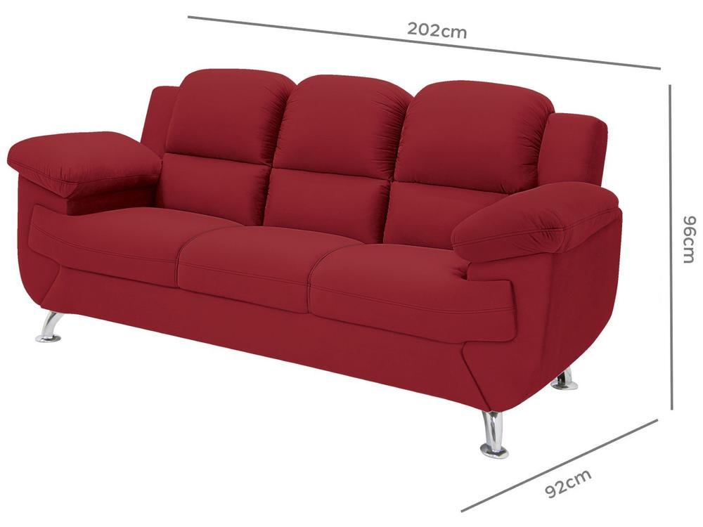 Sofá 3 Lugares Suede Spazium Linoforte - 3