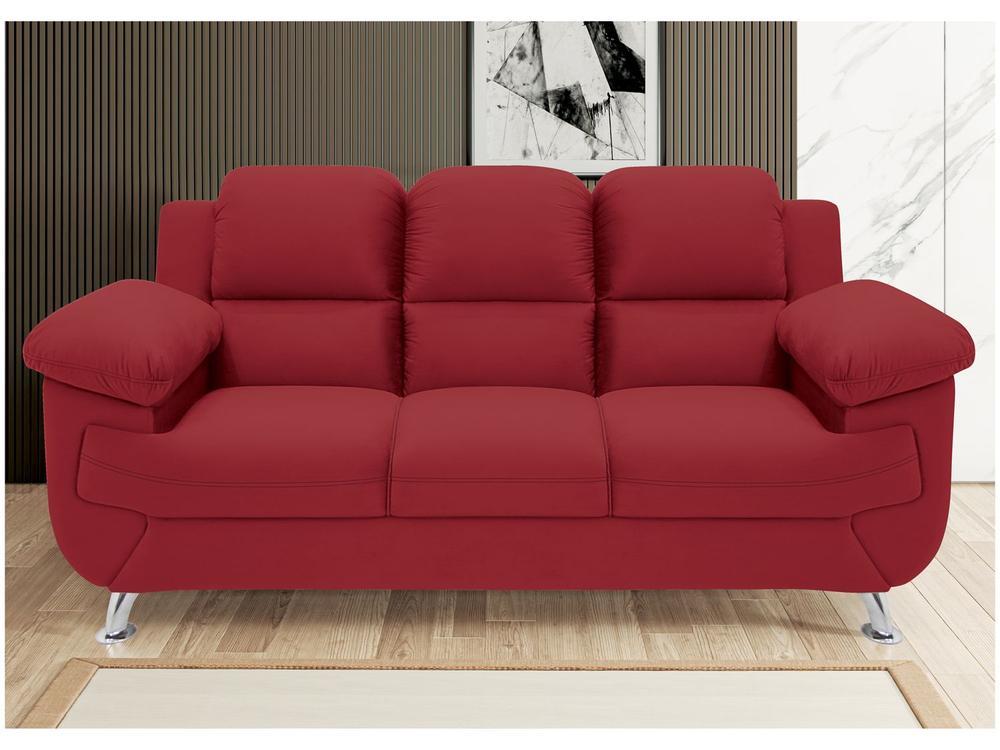 Sofá 3 Lugares Suede Spazium Linoforte - 4