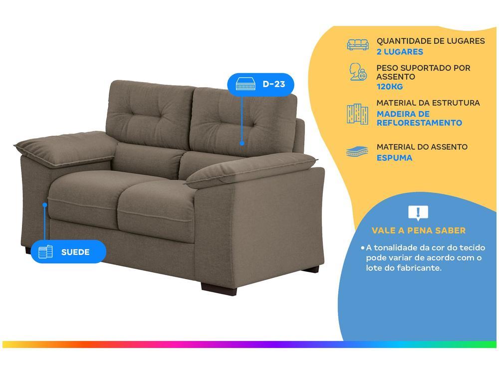 Sofá 2 Lugares Suede Decore Cascaya Linoforte - 2