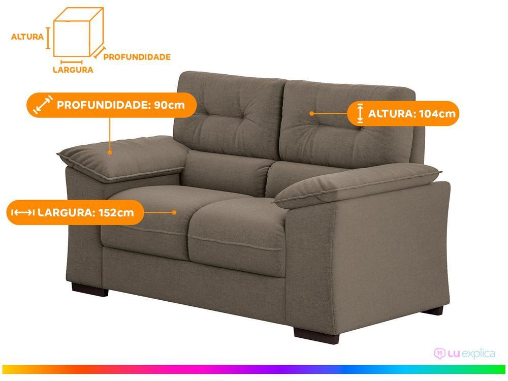 Sofá 2 Lugares Suede Decore Cascaya Linoforte - 3