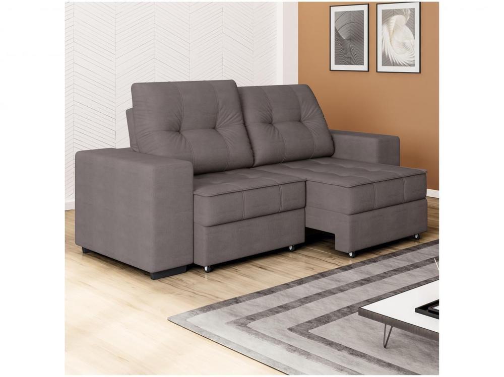 Sofá Retrátil Reclinável 3 Lugares Suede Moviment Artesano Linoforte - 4
