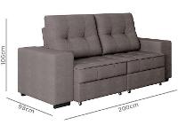 Sofá Retrátil Reclinável 3 Lugares Suede Moviment Artesano Linoforte - 6