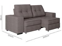 Sofá Retrátil Reclinável 3 Lugares Suede Moviment Artesano Linoforte - 7