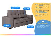 Sofá Retrátil Reclinável 3 Lugares Suede Moviment Artesano Linoforte - 2