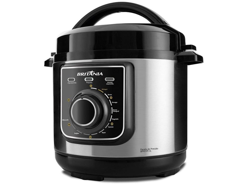 Panela de Pressão Elétrica Britânia Multifuncional BPP01PI 700W 3L - 3