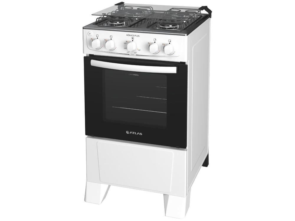 Fogão 4 Bocas Atlas Inox Branco Mônaco Plus - 4