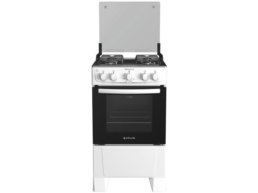 Fogão 4 Bocas Atlas Inox Branco Mônaco Plus - 5