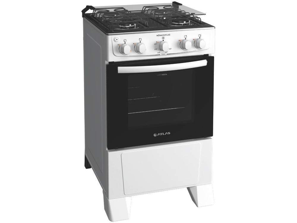 Fogão 4 Bocas Atlas Inox Branco Mônaco Plus - 6