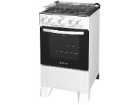 Fogão 4 Bocas Atlas Inox Branco Mônaco Plus