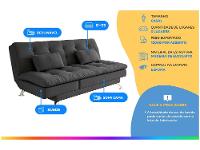 Sofá-cama Casal 3 Lugares Suede Linoforte Jade A2 - 2