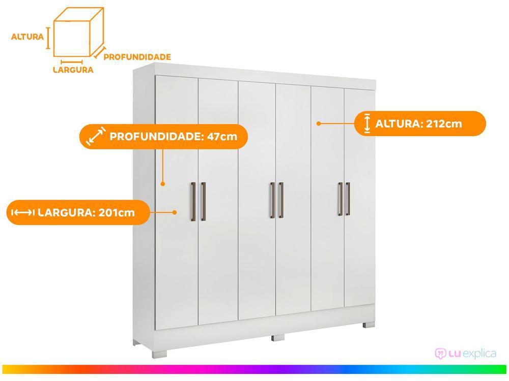 Guarda-roupa Casal 6 Portas 3 Gavetas Demóbile Prático - 3