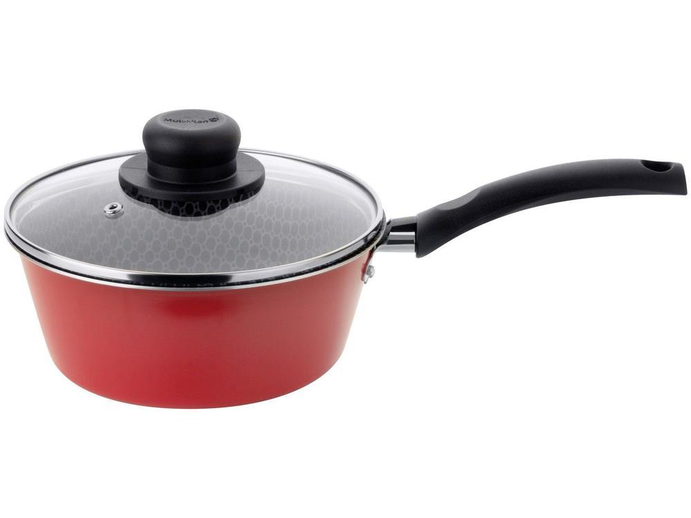 Panela Multiflon Antiaderente de Alumínio Vermelha 18cm 1,6L Essencial - 1