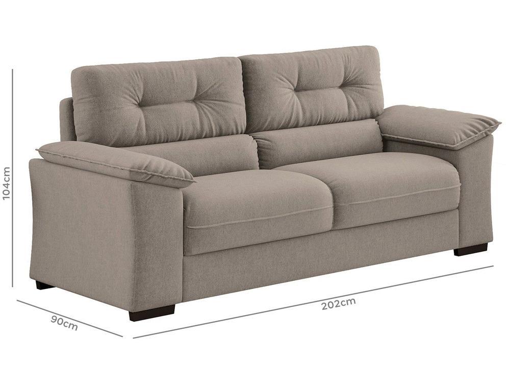 Sofá 3 Lugares Suede Decore Cascaya Linoforte - 5