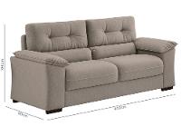 Sofá 3 Lugares Suede Decore Cascaya Linoforte - 5