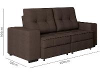 Sofá Retrátil Reclinável 3 Lugares Suede Moviment Artesano Linoforte - 8