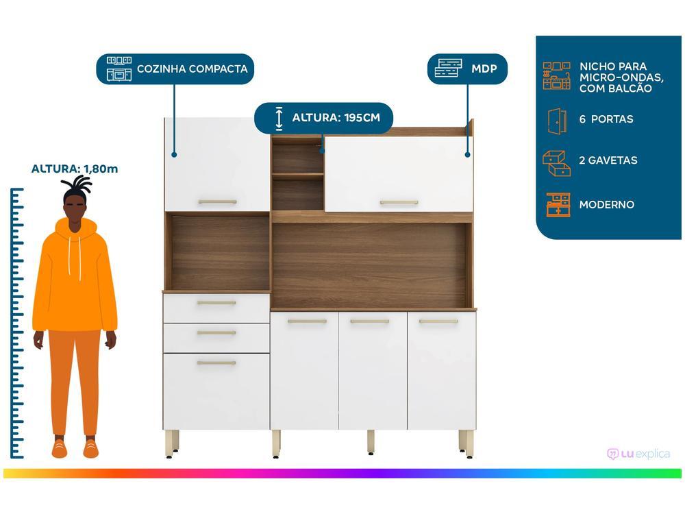 Armário de Cozinha Compacta Demóbile Select com Balcão - 2