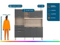Armário de Cozinha Compacta Demóbile Select com Balcão - 2