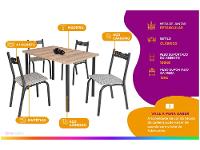 Mesa de Jantar 4 Cadeiras Retangular - 2