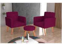 Kit Poltronas com Puff Moderno Matrix Dallas - 2