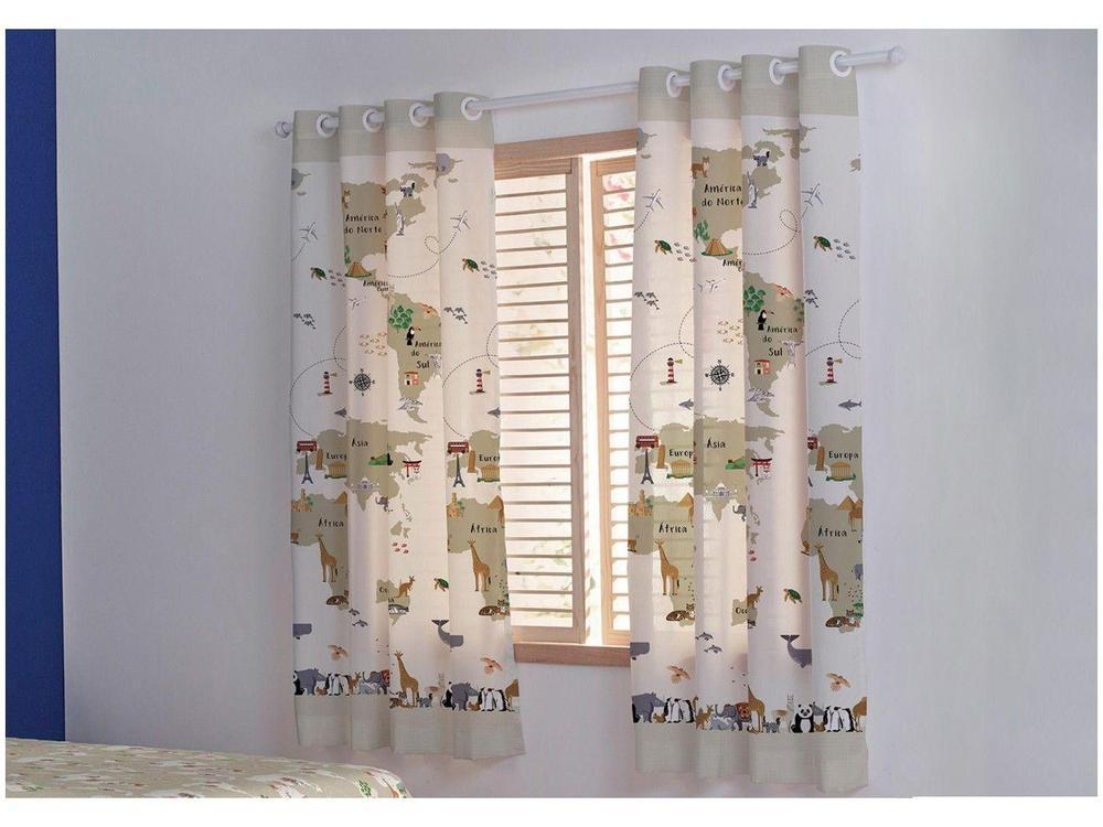 Cortina Infantil Santista Londres Maps - 1,80x2,80m - 1