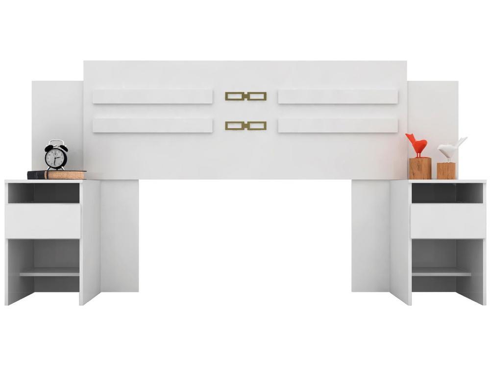 Cabeceira Casal e Queen MDP com 2 Prateleira 2 Mesas - 8