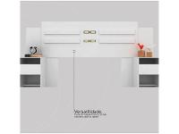 Cabeceira Casal e Queen MDP com 2 Prateleira 2 Mesas - 7