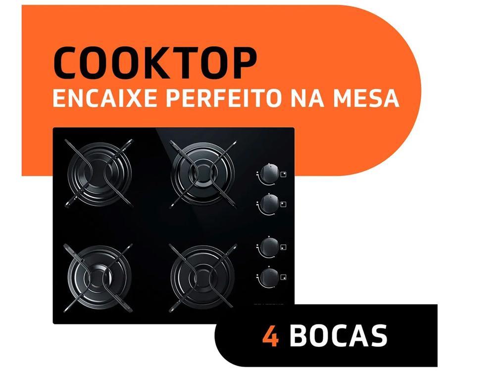 Cooktop 4 Bocas Brastemp Preto a Gás GLP - 6