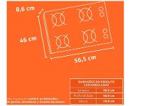 Cooktop 4 Bocas Brastemp Preto a Gás GLP - 7