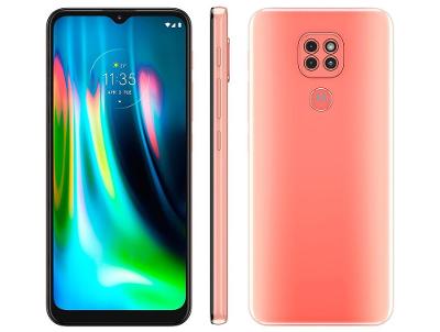 Smartphone Motorola Moto G9 Play 64GB Rosa Quartzo - 4G Octa-Core 4GB RAM 6,5” Câm. Tripla + Selfie 8M