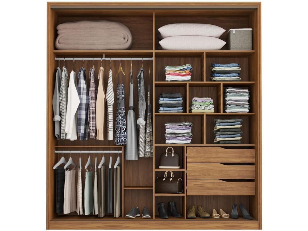 Guarda-roupa Casal 2 Portas de Correr 3 Gavetas - 4