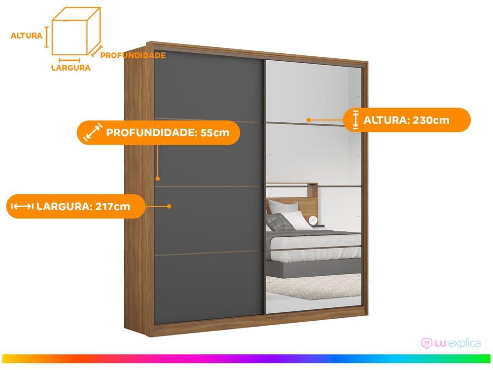 Guarda-roupa Casal 2 Portas de Correr 3 Gavetas - 3