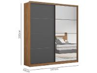 Guarda-roupa Casal 2 Portas de Correr 3 Gavetas - 8