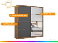 Guarda-roupa Casal 2 Portas de Correr 3 Gavetas - 3