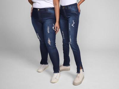 Calça Jeans Skinny Vista Magalu Barra Desfiada