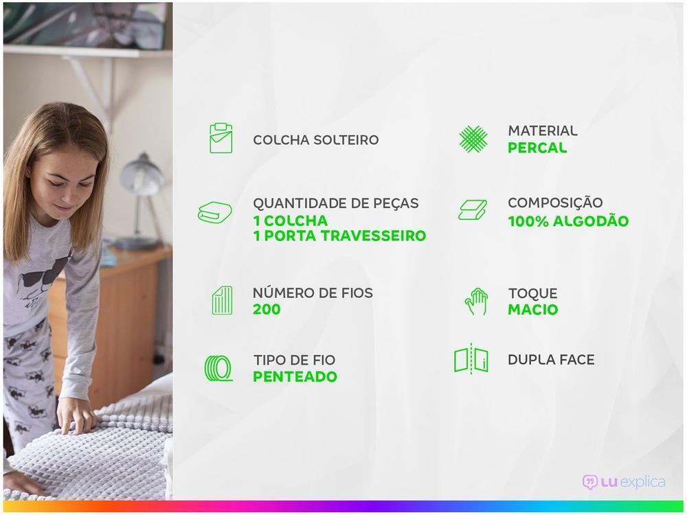 Colcha Solteiro Sultan Percal 100% Algodão - 2