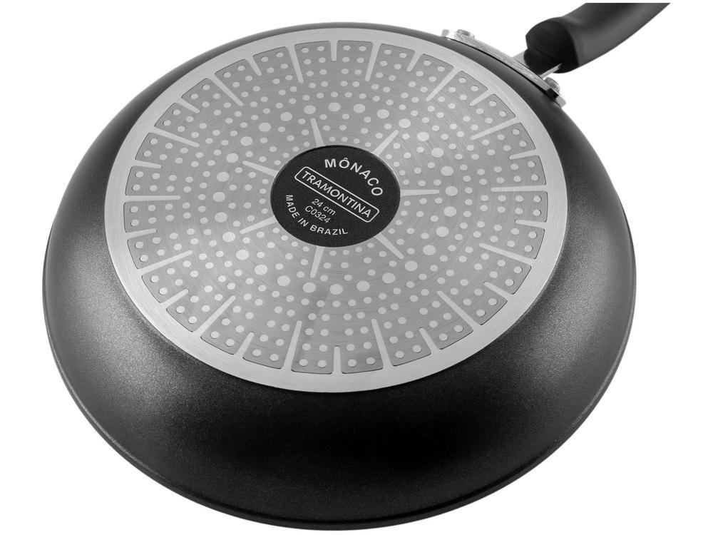 Frigideira Antiaderente Tramontina de Alumínio Mônaco Induction Preta 24cm - 3