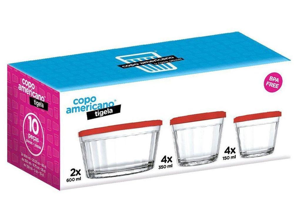 Conjunto de Tigelas de Vidro 10 Peças Copo Americano Tigela Americano - 6