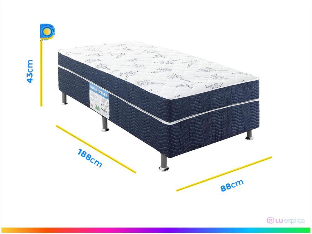 Cama Box Solteiro Ortobom Conjugado 43cm de Altura Physical Blue - 4