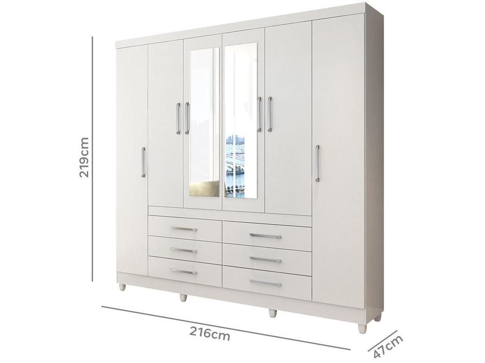 Guarda-roupa Casal com Espelho 6 Portas - 3