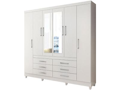 Guarda-roupa Casal com Espelho 6 Portas