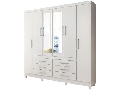 Guarda-roupa Casal com Espelho 6 Portas