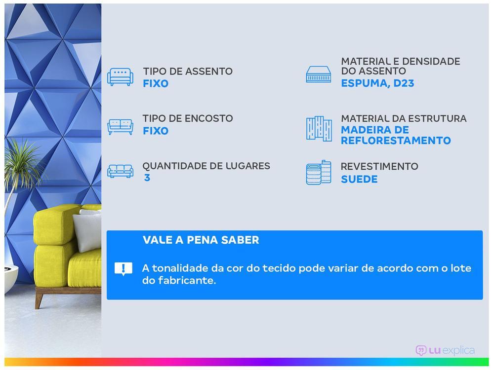 Sofá 3 Lugares Suede Decore Cascaya Linoforte - 2