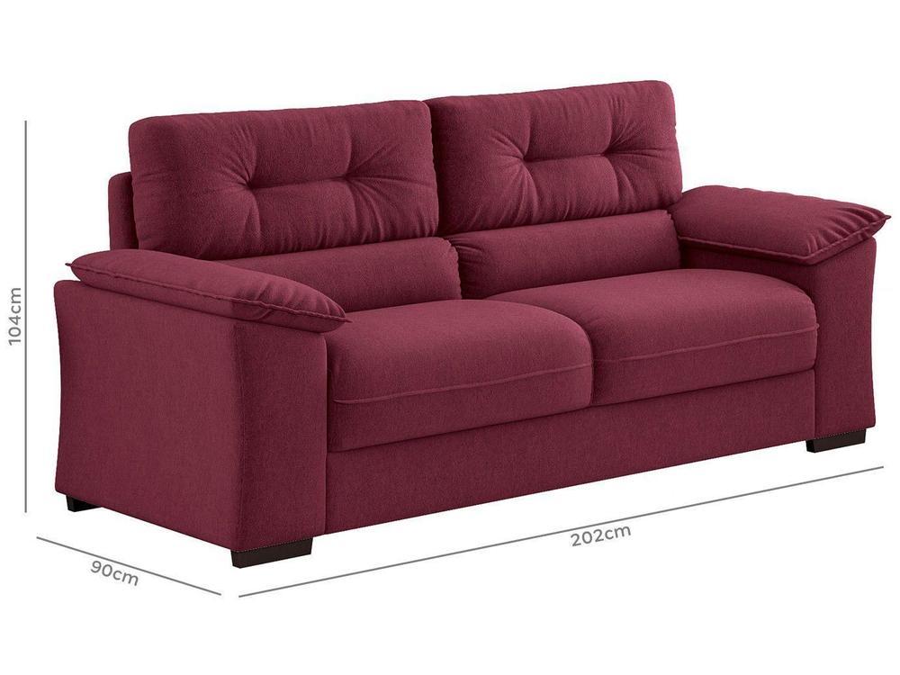 Sofá 3 Lugares Suede Decore Cascaya Linoforte - 5