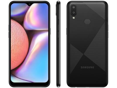 Smartphone Samsung Galaxy A10s 32GB Preto Absurdo 2GB RAM 6,2" Câm. Dupla + Selfie 8MP Dual Chip