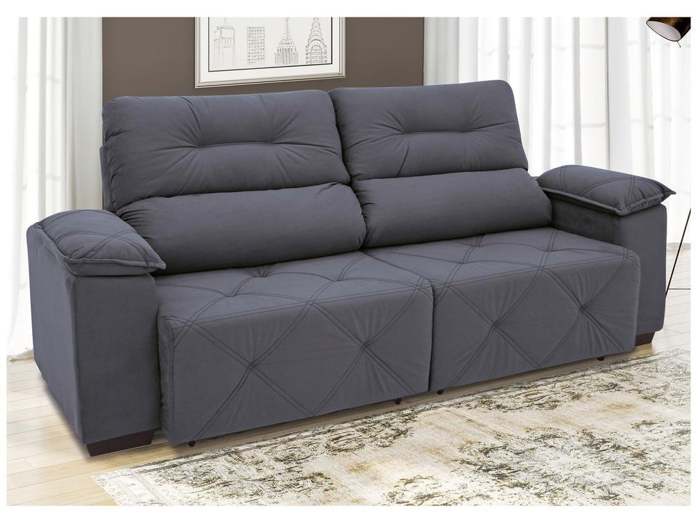 Sofá Retrátil Reclinável 3 Lugares Suede Moviment Grazzia Linoforte - 1
