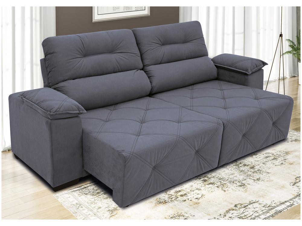 Sofá Retrátil Reclinável 3 Lugares Suede Moviment Grazzia Linoforte - 5