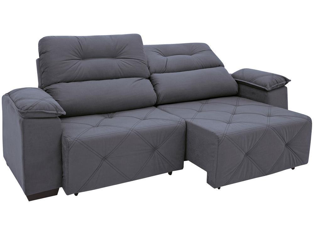 Sofá Retrátil Reclinável 3 Lugares Suede Moviment Grazzia Linoforte - 7