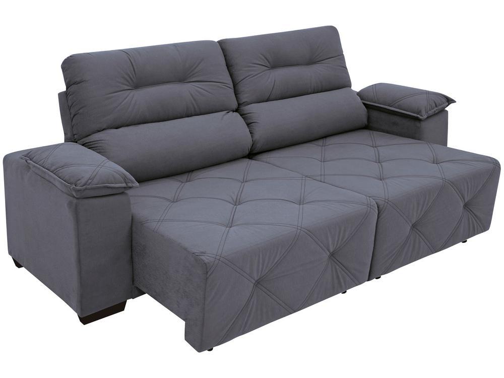 Sofá Retrátil Reclinável 3 Lugares Suede Moviment Grazzia Linoforte - 8